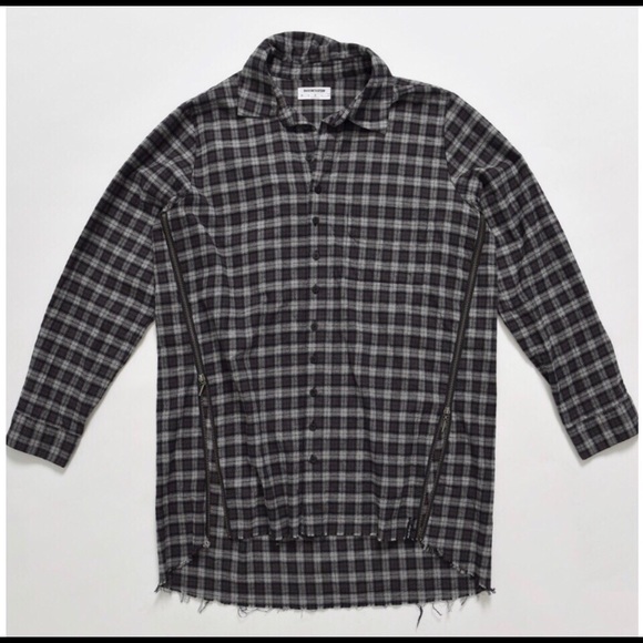 One Teaspoon Upsized Checkered Shirt Side Zip Fray - Picture 4 of 7